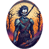 Gruseliges Halloween-partykostüm, Zombie-krieger