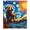 Pavian-Affe-Sternennacht-Gemälde