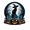 Joyeux Halloween, chat effrayé