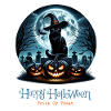 Joyeux Halloween, chat effrayé