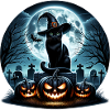 Joyeux Halloween, chat effrayé