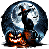 Joyeux Halloween, chat effrayé
