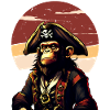 Captain Comic Monkey Pirate Caribbean