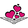 Buch mit Herzen Flock