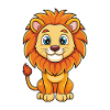 Leone simpatico personaggio dei cartoni animati Kawaii Clipart