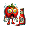 Funny tomato and ketchup design