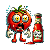Funny tomato and ketchup design