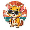 Surfer fox with sunglasses
