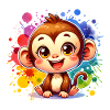 Süßer Affe bunt