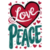 Love and Peace Heart Design