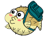 Puffer Fish with Backpack