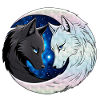 Two majestic wolf heads