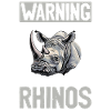 Avertissement d’animal rhinocéros drôle