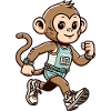 Cute Marathon Runner Monkey
