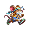 Cute Marathon Runner Mouse