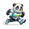 Cute Marathon Runner Panda