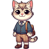 Chat écolier mignon