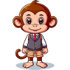 Singe écolier mignon