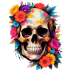Flower Skull Art