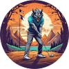 Gruseliges Halloween-partykostüm Werwolf Golf