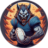 Gruseliges Halloween-partykostüm Werwolf Rugby