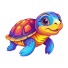 Tartaruga colorato Kawaii Cartoon Character Clipart