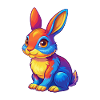 kanin, farverig, kawaii, tegneseriefigur Clipart