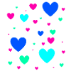 Herzen,bunt, blau, rosa,pink,Herz