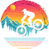 Mountain biking vaporwave