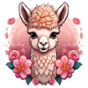 Sweet Alpaca with Flowers