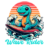 Cute T-Rex Surfer Surfing Gift