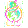 Cyberpunk Robot Neon Manga