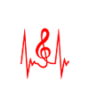 Headphones Music clef pulse heartbeat