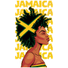 Jamaican Black Woman Jamaica Afro Hair Flag Girl