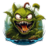 Wild angry carnivorous plant