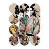 Samurai and Geisha Japanese Art