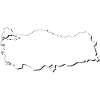 Turkey Türkiye Map as Outline