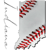 Baseball reale nella mappa dello stato dell'Indiana IN