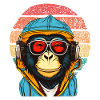 Chill Monkey Sunglasses Relaxed Chimpanzee