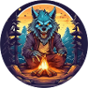 Gruseliges Halloween-partykostüm Werwolf Camping