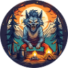 Gruseliges Halloween-partykostüm Werwolf Camping