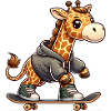 Cute Skater Giraffe