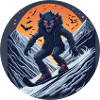 Gruseliges Halloween-partykostüm Werwolf-snowboard