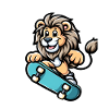 Cute Skater Lion