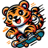 Cute Skater Tiger