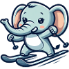 Cute Skier Elephant