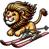 Cute Skier Lion