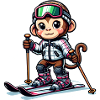 Cute Skier Monkey