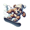 Cute Snowboarder Bear