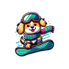 Cute Snowboarder Dog 2